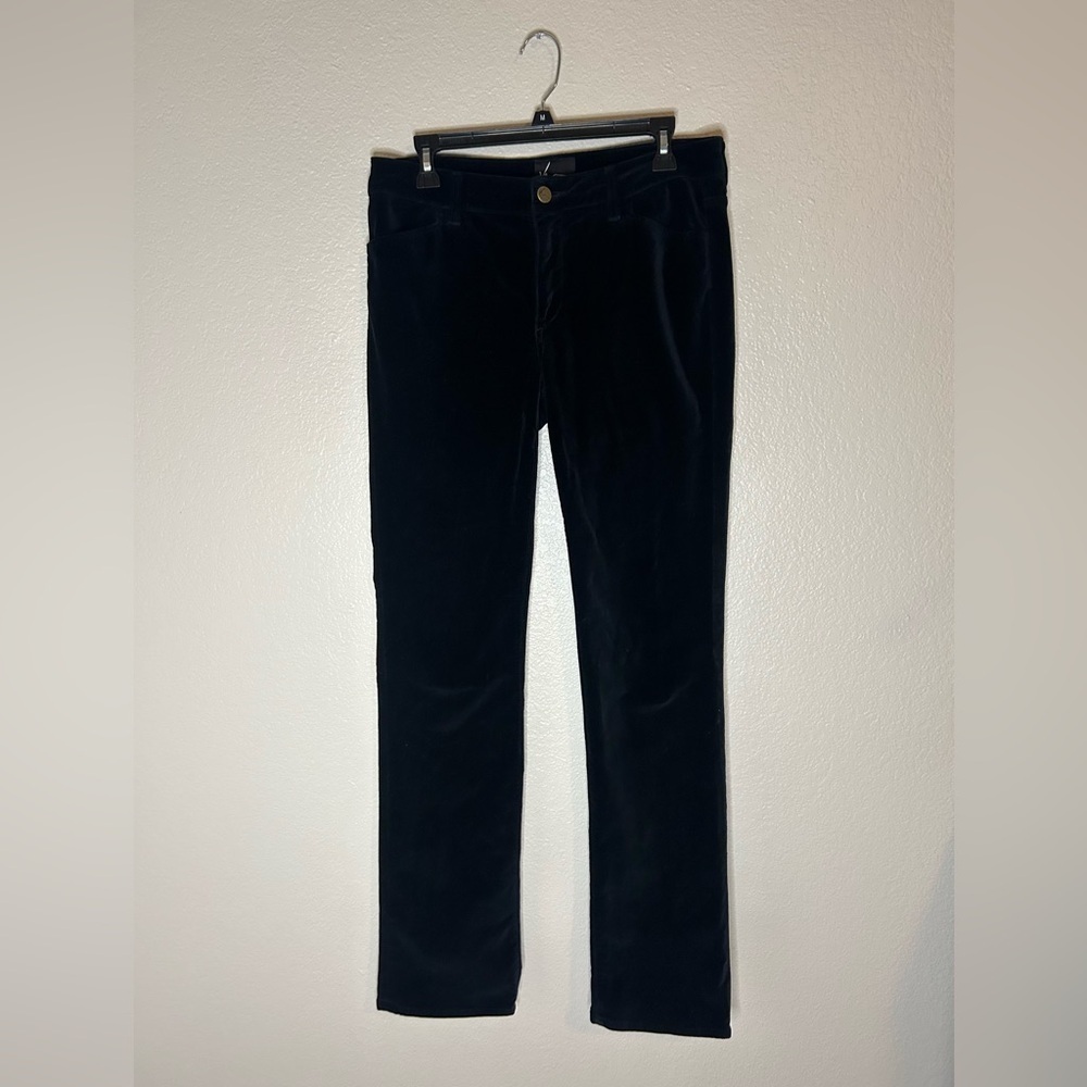 Kate McHale black velvet like pants with straight leg size 4